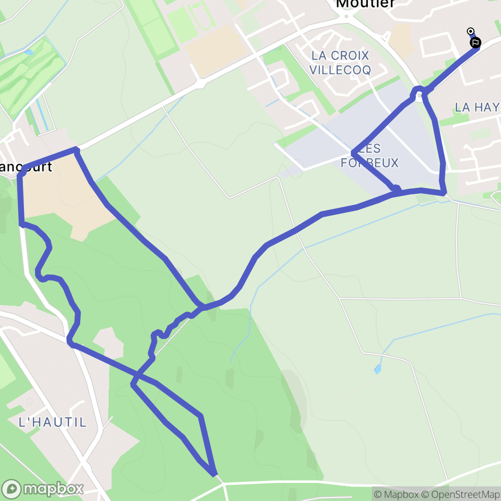 Jouy-le-Moutier : carte du parcours de randonnée - France