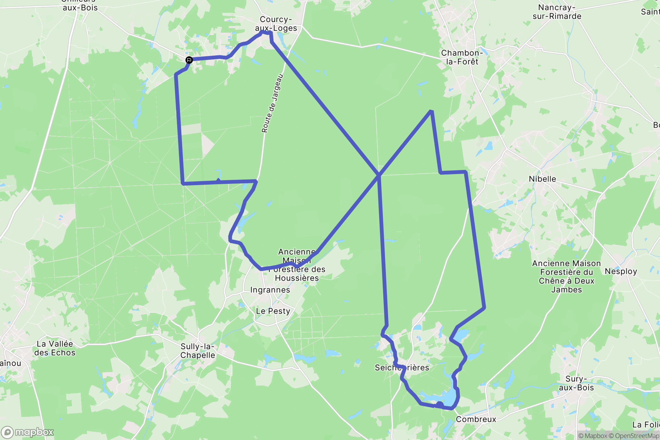 Chilleurs-aux-Bois : carte du parcours de randonnée - France