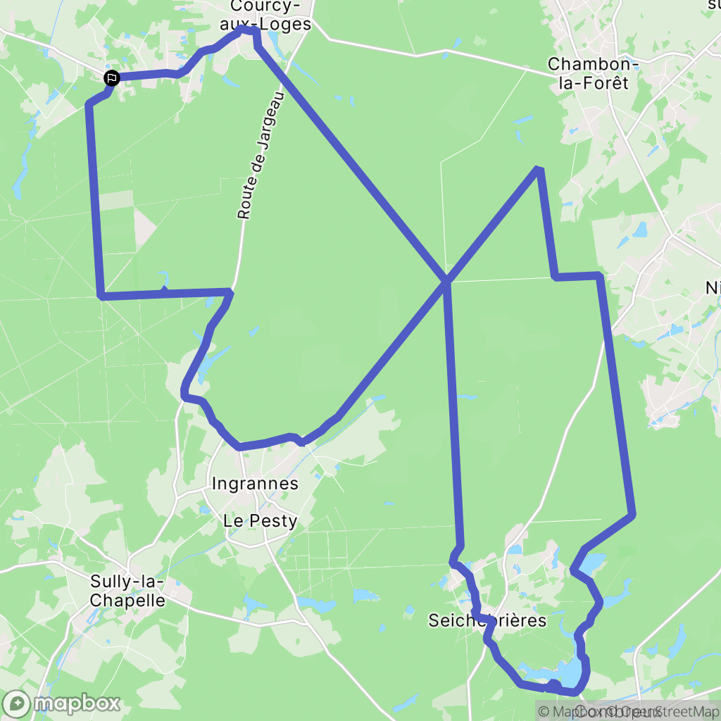 Chilleurs-aux-Bois : carte du parcours de randonnée - France