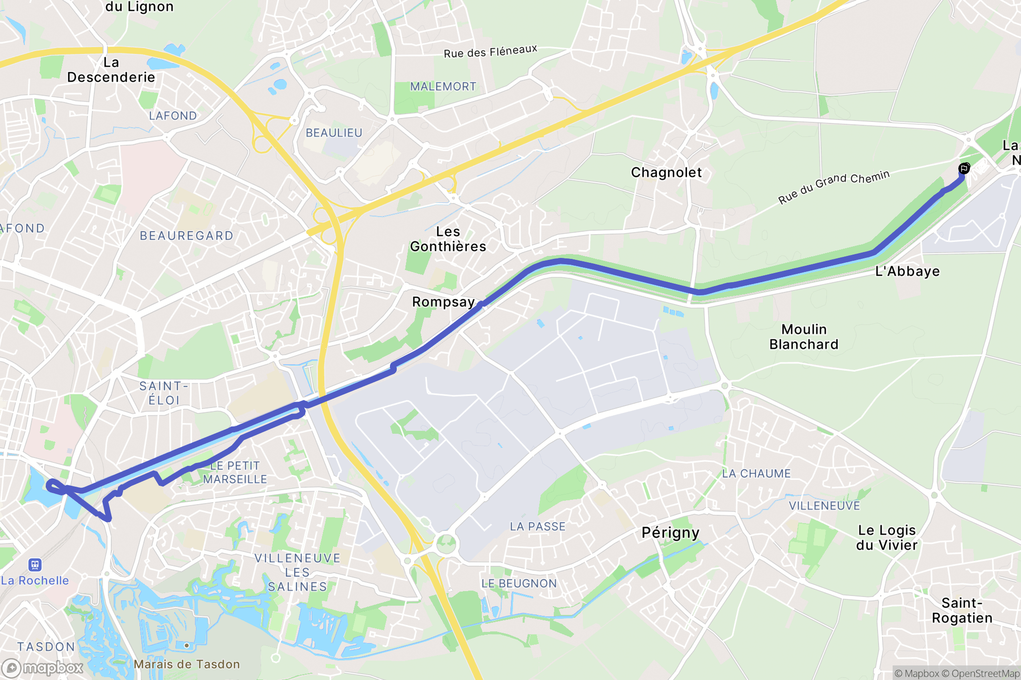Dompierre-sur-Mer : carte du parcours de randonnée - France