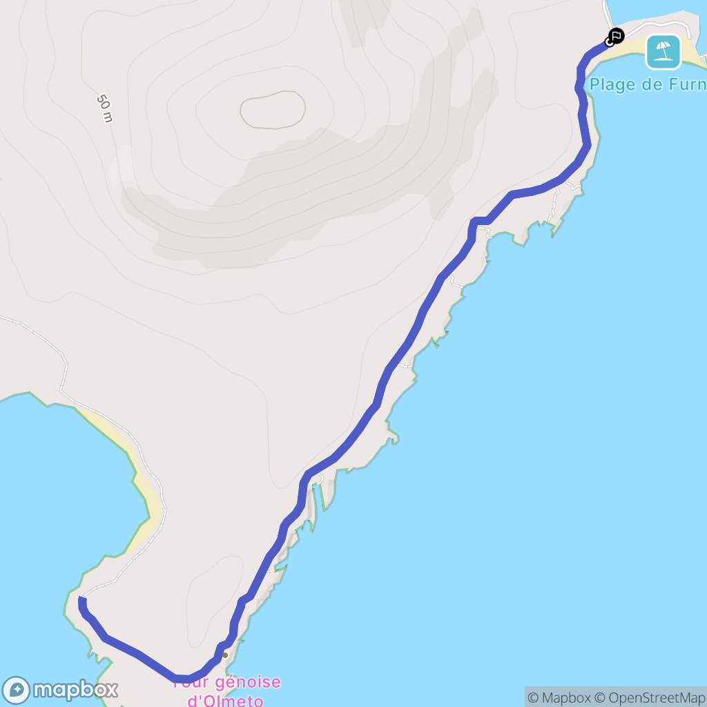 Monacia-d'Aullène : carte du parcours de randonnée - France