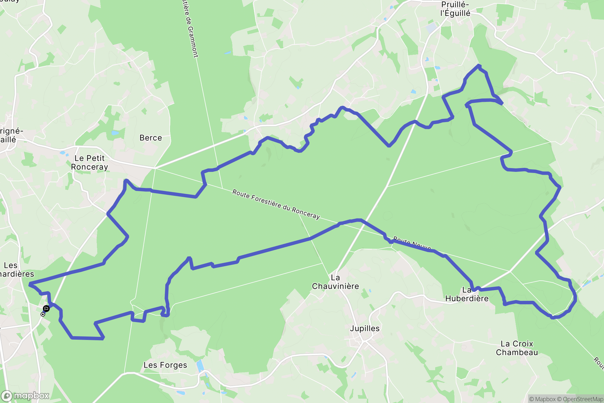 Marigné-Laillé : carte du parcours de randonnée - France