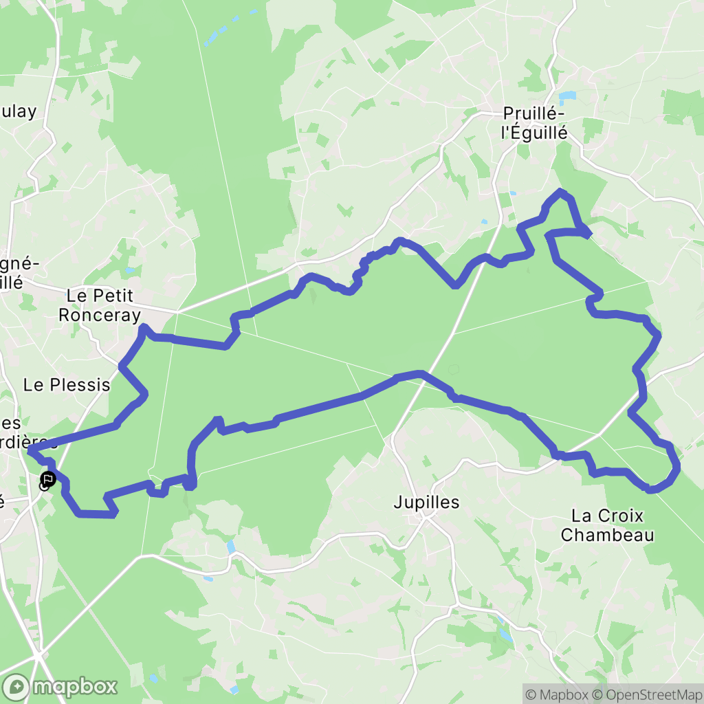 Marigné-Laillé : carte du parcours de randonnée - France