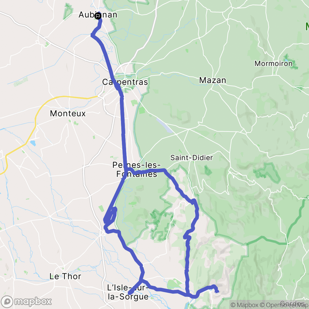Aubignan : carte du parcours de randonnée - France