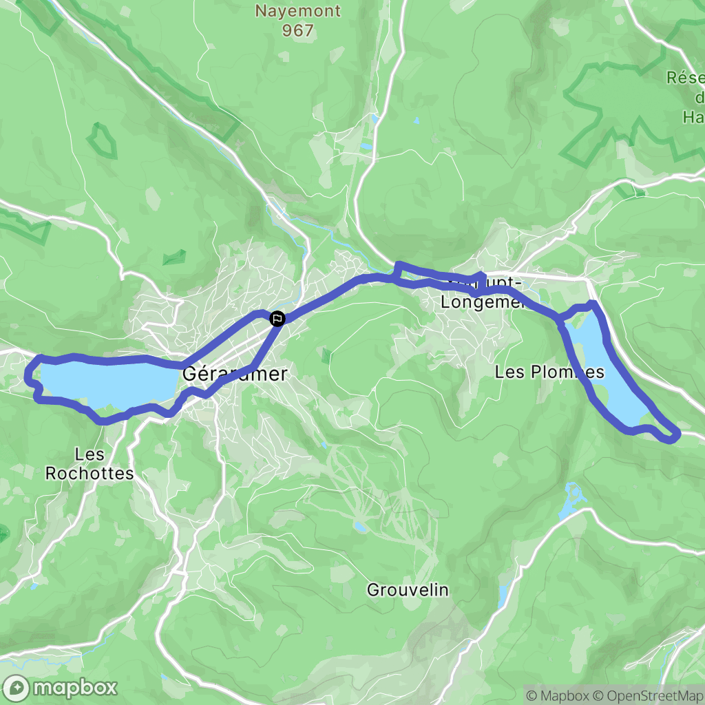Gérardmer : carte du parcours de randonnée - France