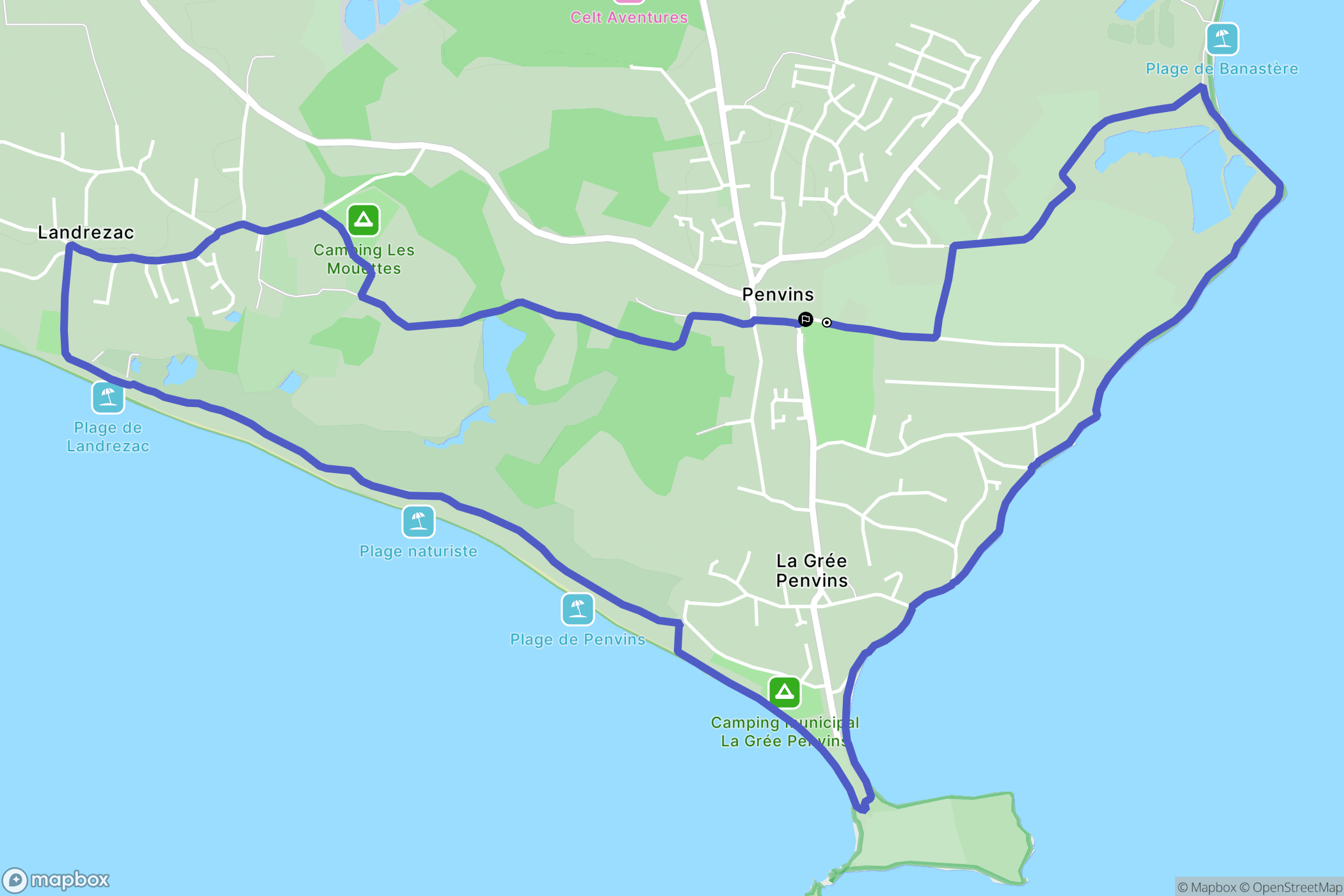 Sarzeau : carte du parcours de randonnée - France