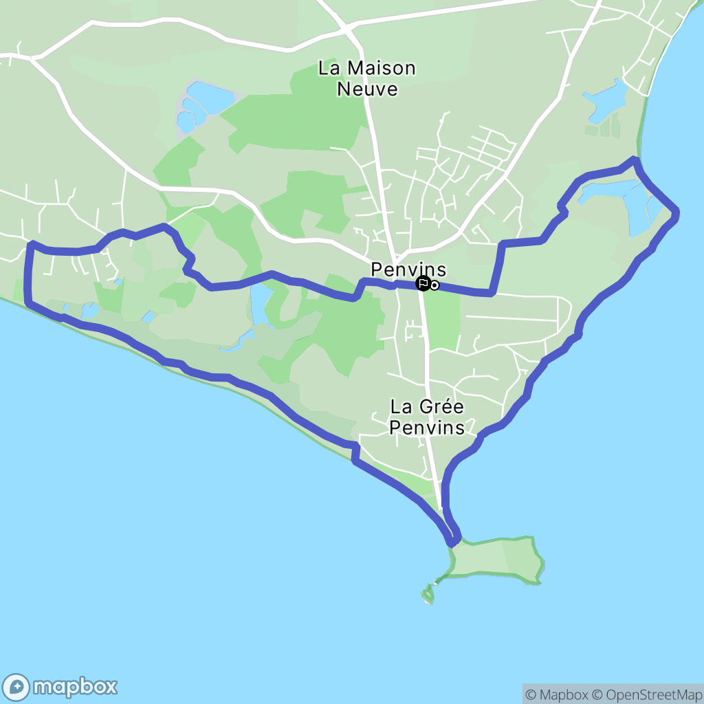 Sarzeau : carte du parcours de randonnée - France