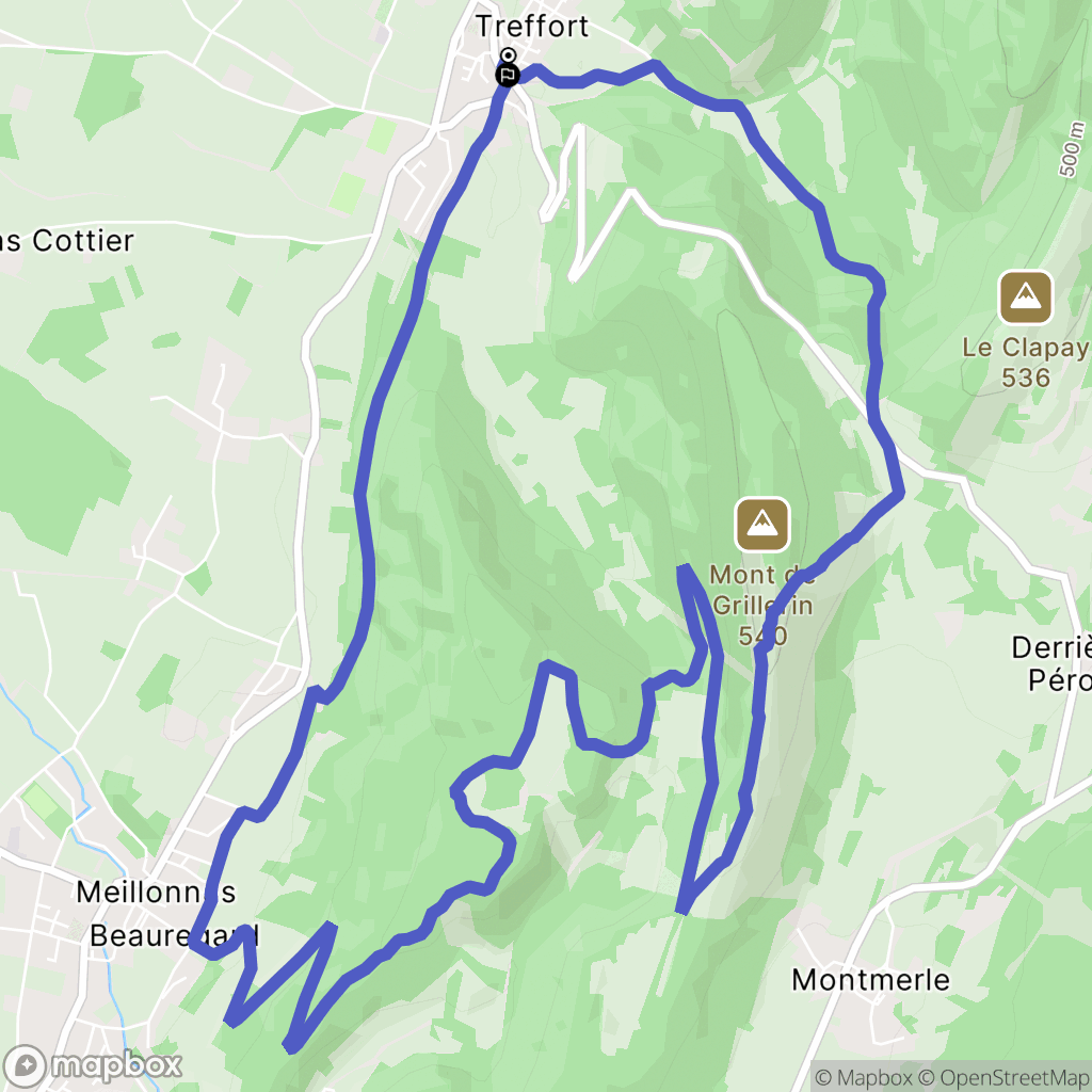 Val-Revermont : carte du parcours de randonnée - France