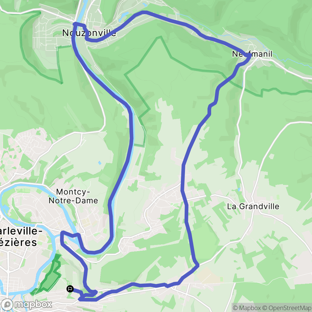 Charleville-Mézières : carte du parcours de randonnée - France