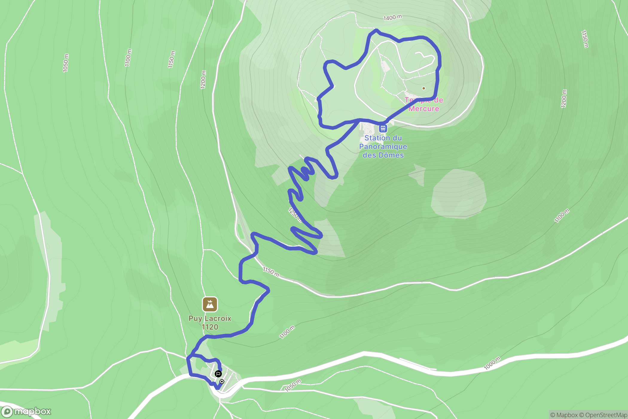 Orcines : carte du parcours de randonnée - France