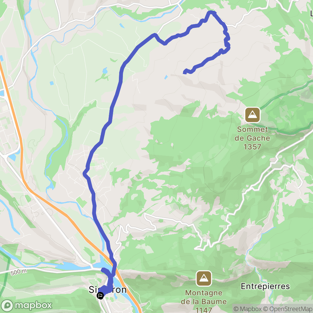 Sisteron : carte du parcours de randonnée - France