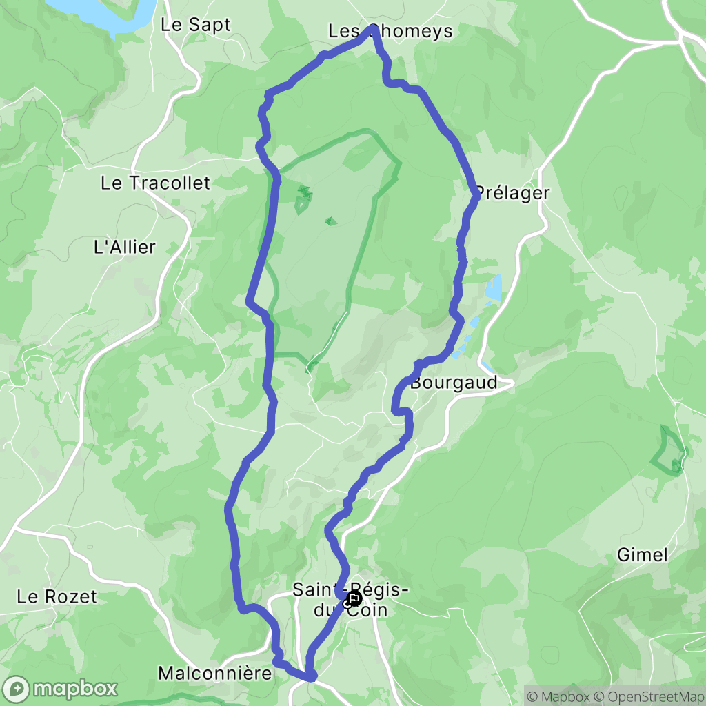 Saint-Régis-du-Coin : carte du parcours de randonnée - France