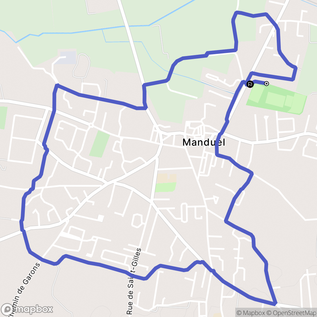 Manduel : carte du parcours de randonnée - France