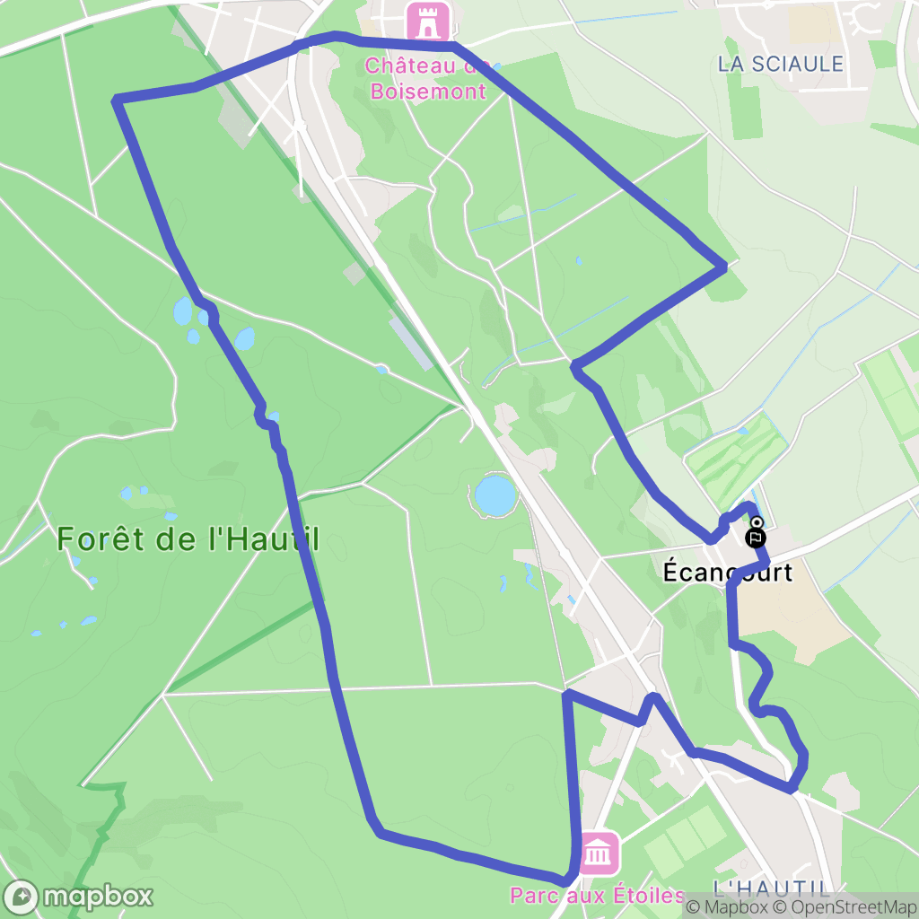 Jouy-le-Moutier : carte du parcours de randonnée - France