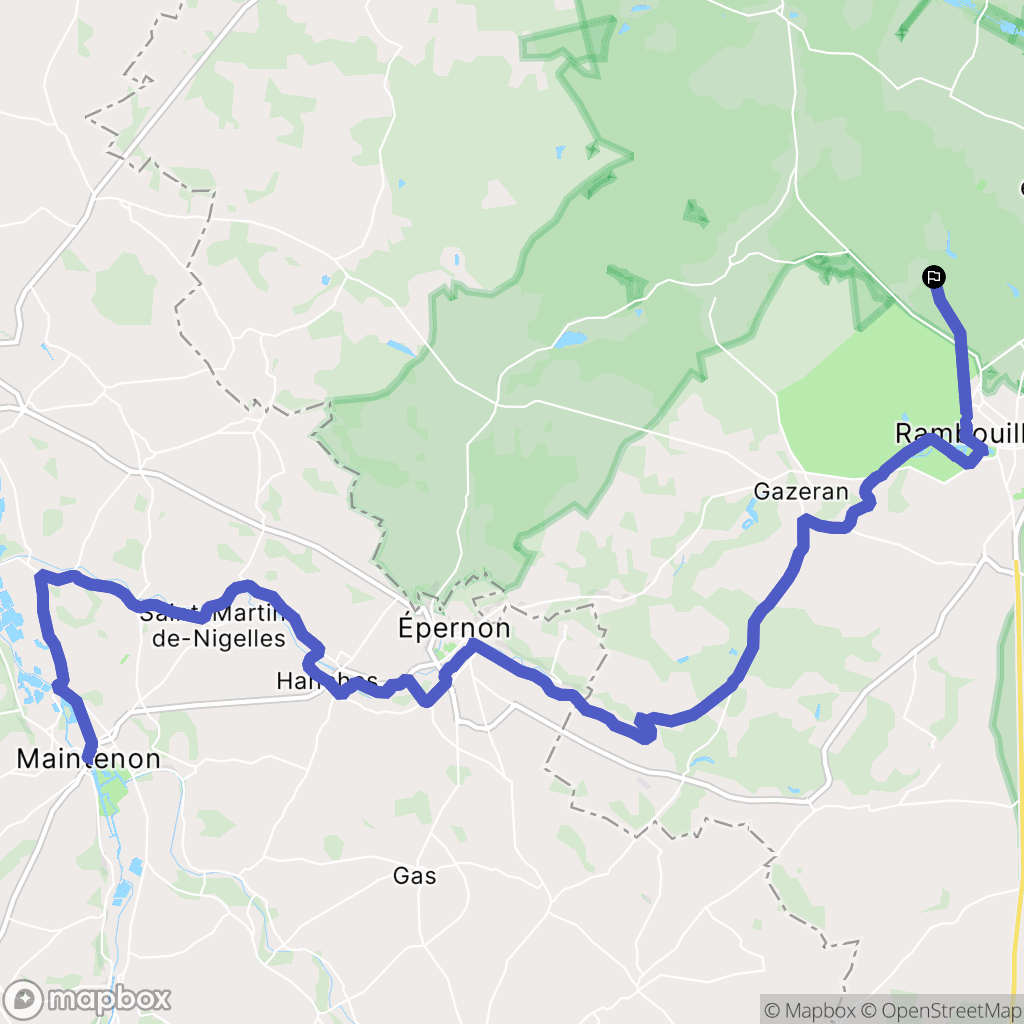 Rambouillet : carte du parcours de randonnée - France