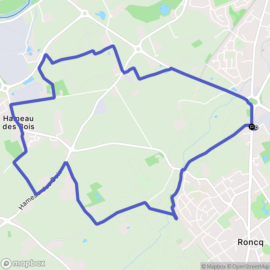 Roncq : carte du parcours de randonnée - France
