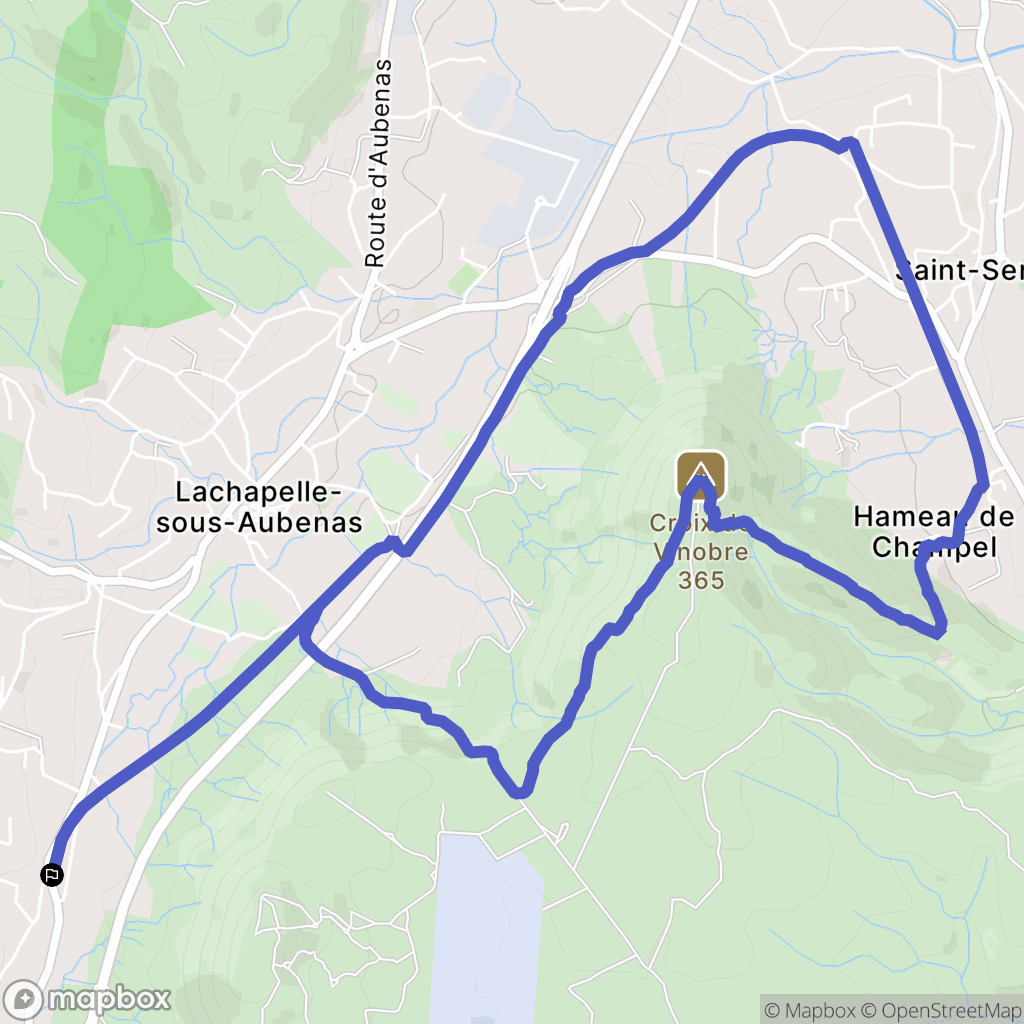 Lachapelle-Sous-Aubenas : carte du parcours de randonnée - France