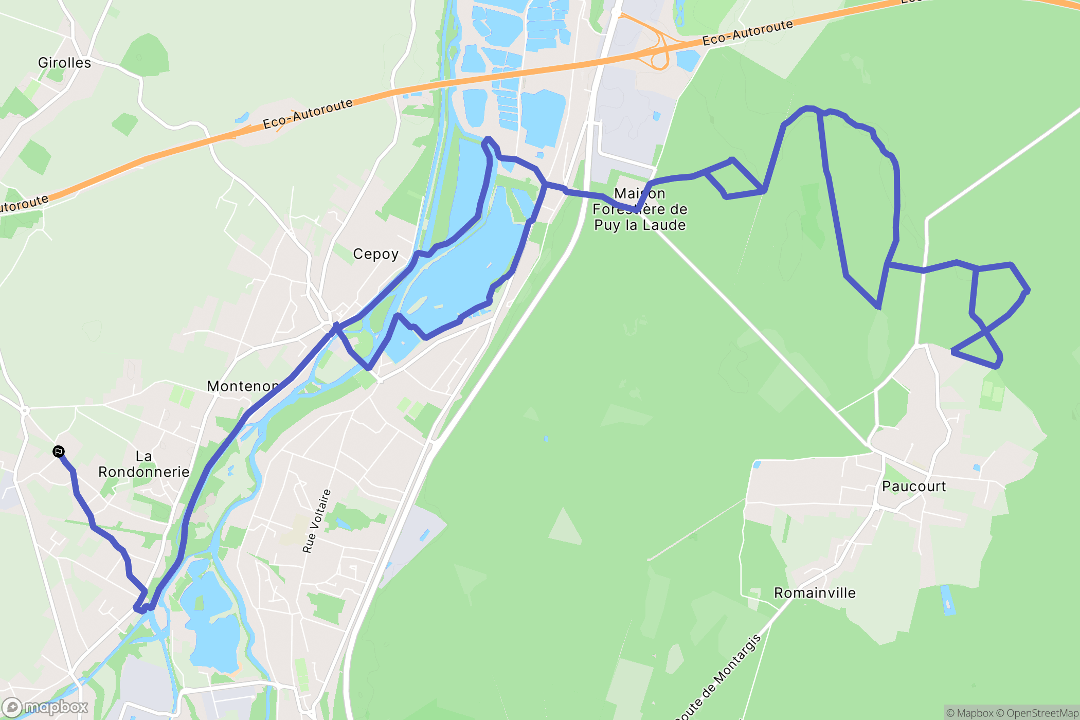 Corquilleroy : carte du parcours de randonnée - France