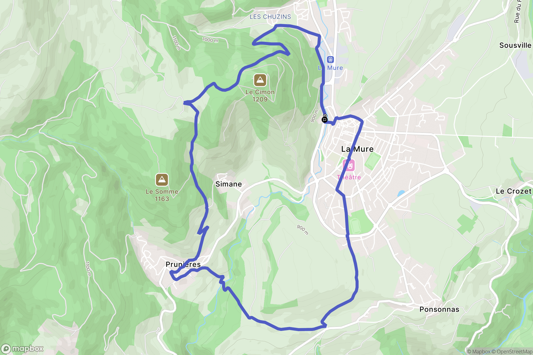 La Mure : carte du parcours de randonnée - France