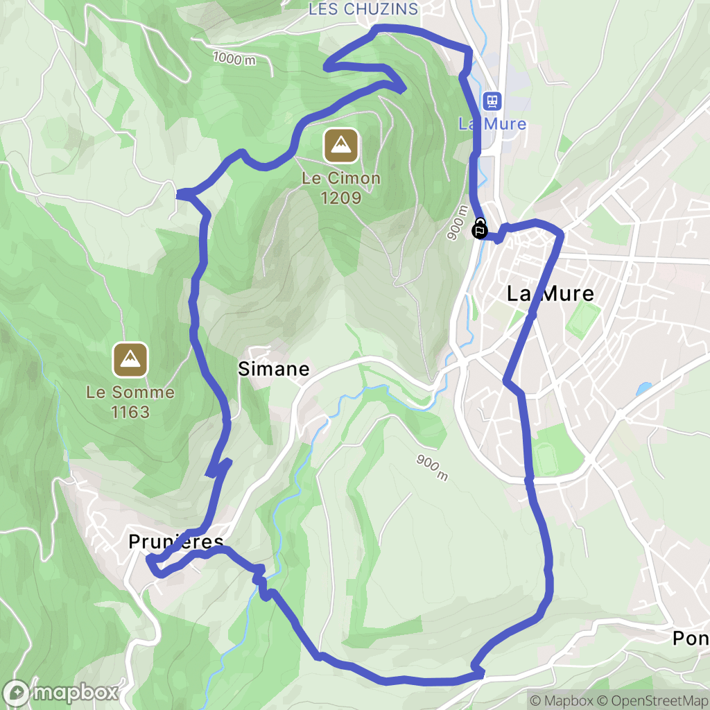 La Mure : carte du parcours de randonnée - France