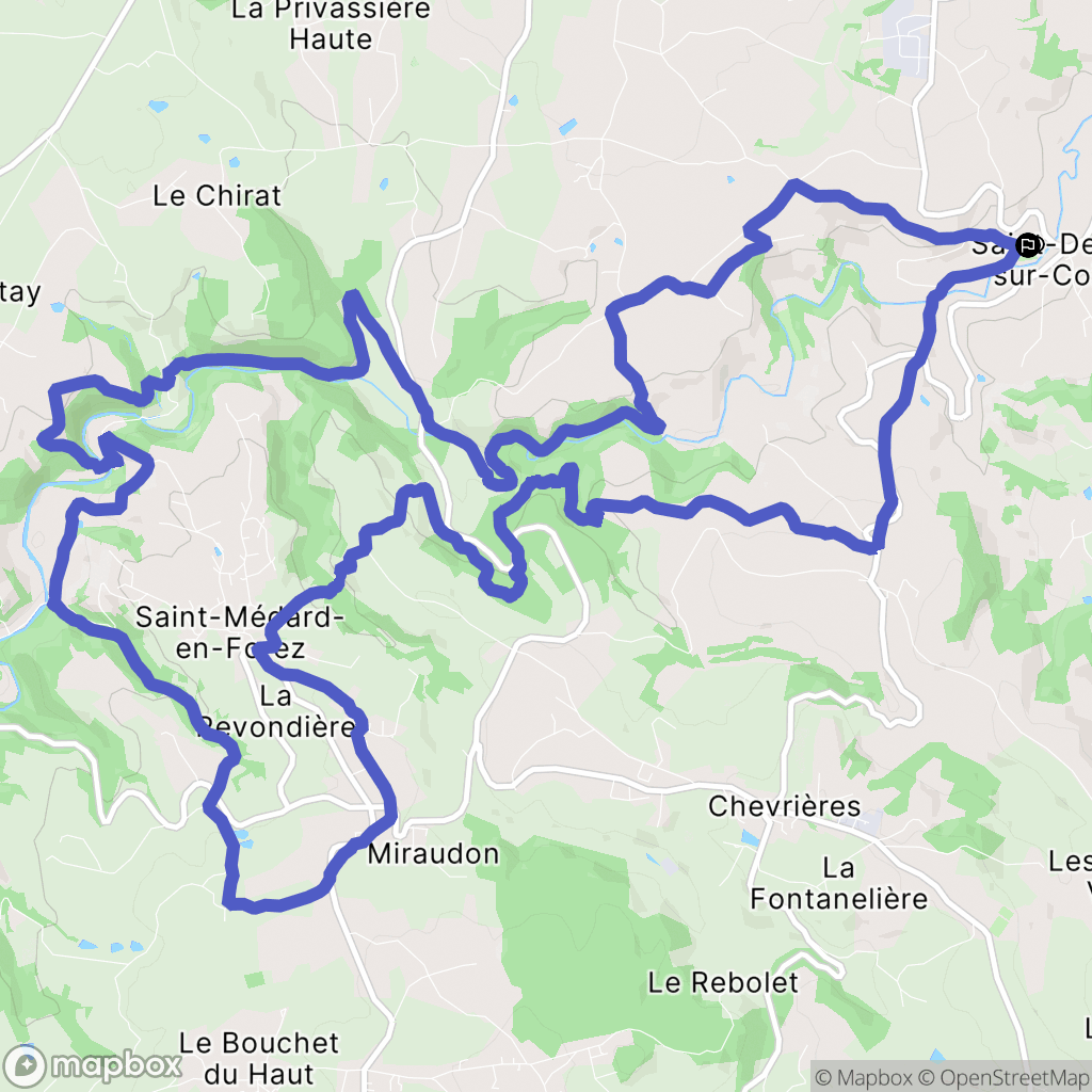 Saint-Denis-sur-Coise : carte du parcours de randonnée - France