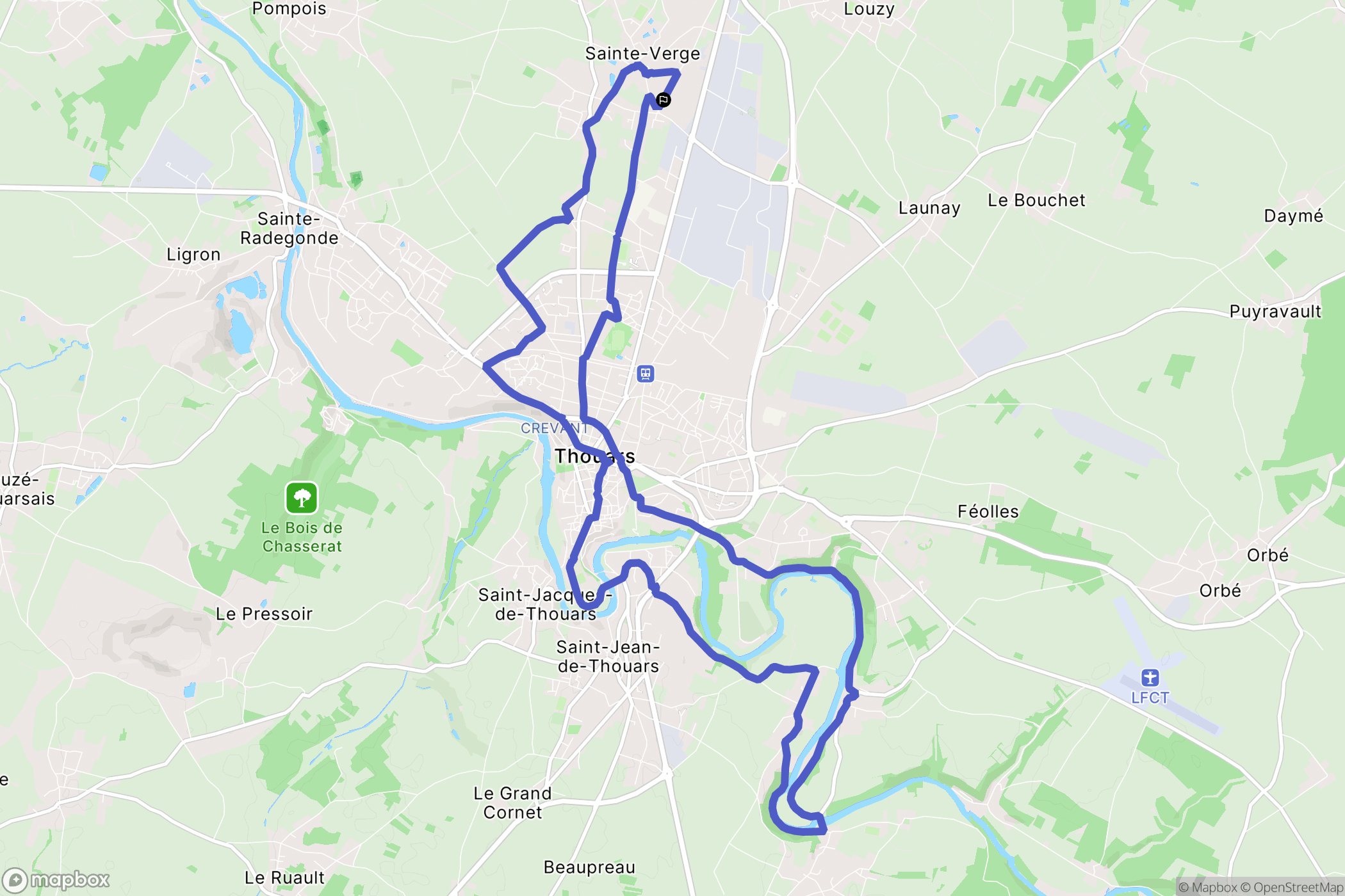 Sainte-Verge : carte du parcours de randonnée - France