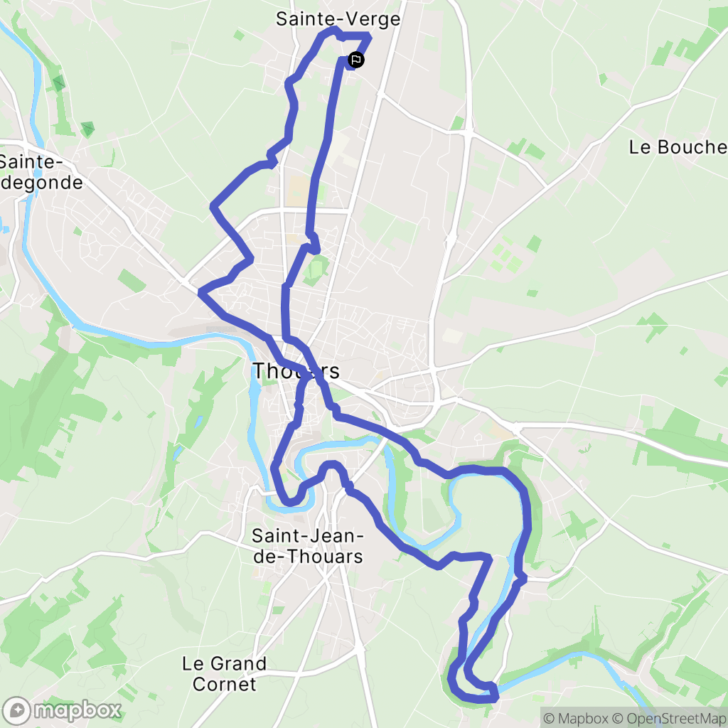 Sainte-Verge : carte du parcours de randonnée - France