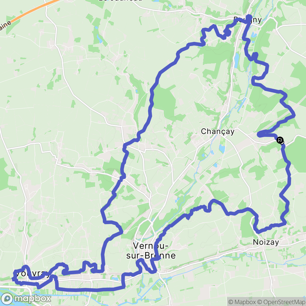 Chançay : carte du parcours de randonnée - France