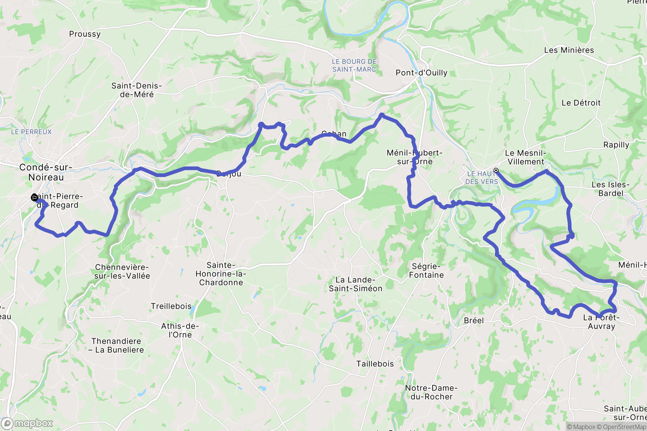 Le Mesnil-Villement : carte du parcours de randonnée - France