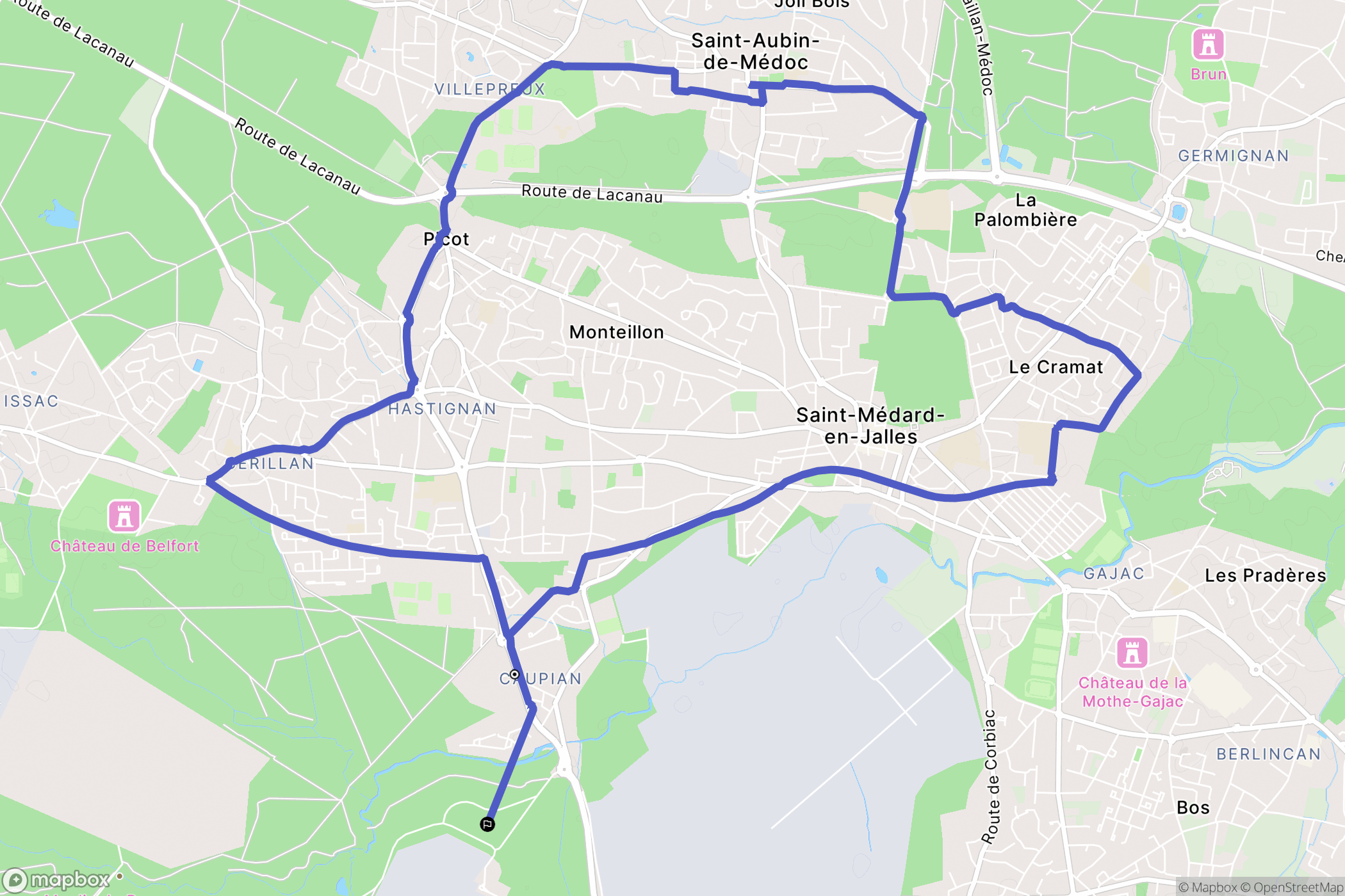 Saint-Médard-en-Jalles : carte du parcours de randonnée - France