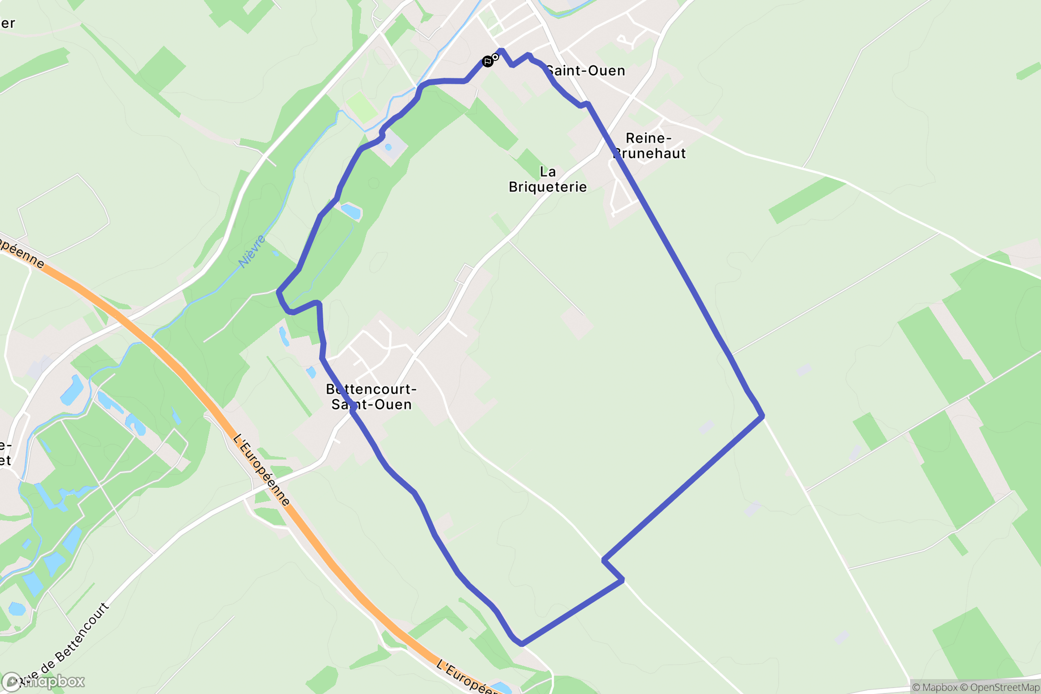 Saint-Ouen : carte du parcours de randonnée - France