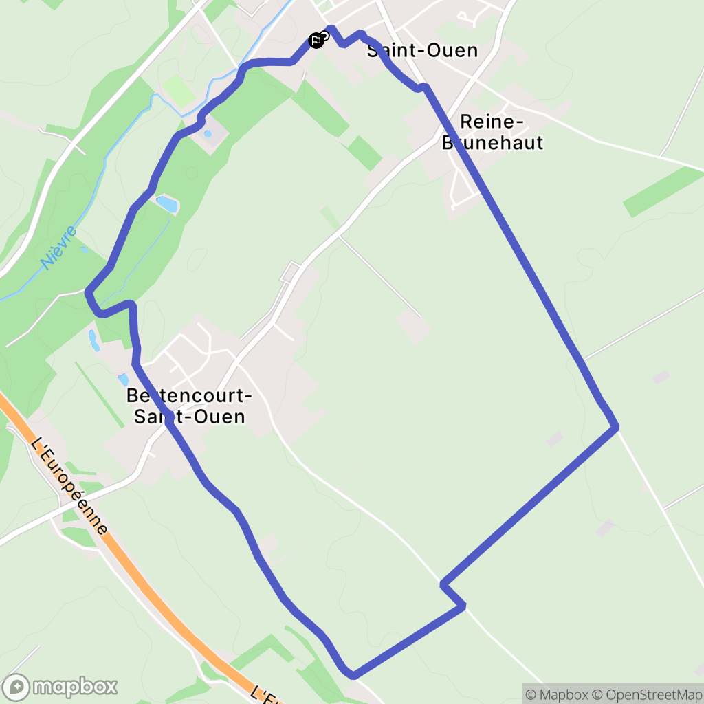 Saint-Ouen : carte du parcours de randonnée - France