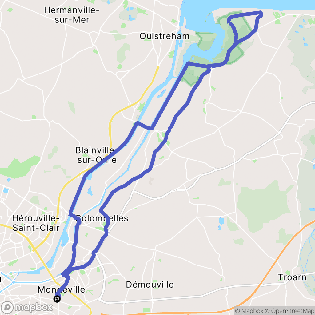 Mondeville : carte du parcours de randonnée - France