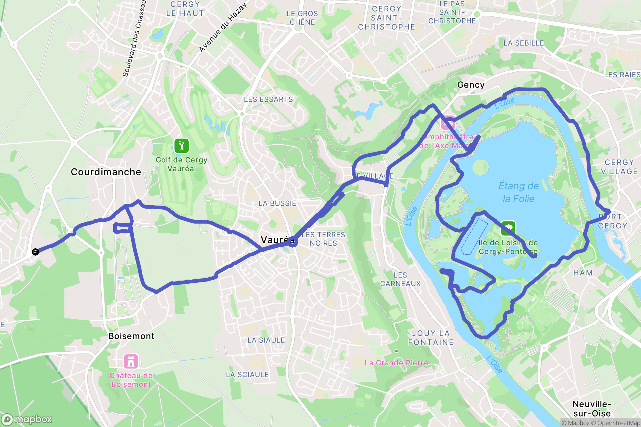 Menucourt : carte du parcours de randonnée - France