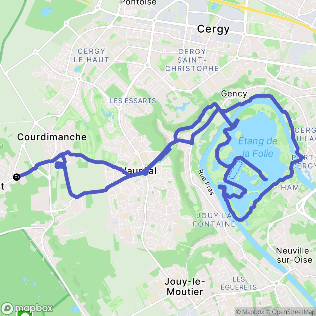 Menucourt : carte du parcours de randonnée - France