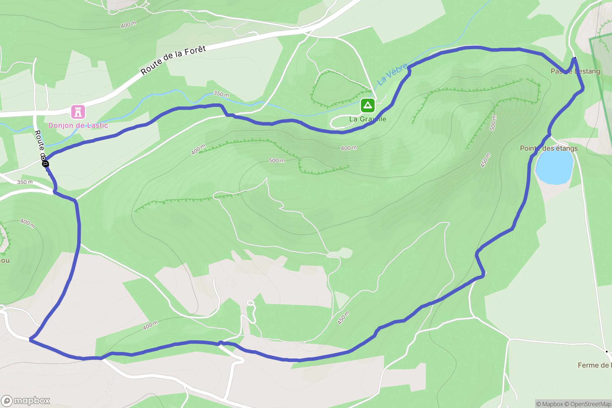 Saou : carte du parcours de randonnée - France