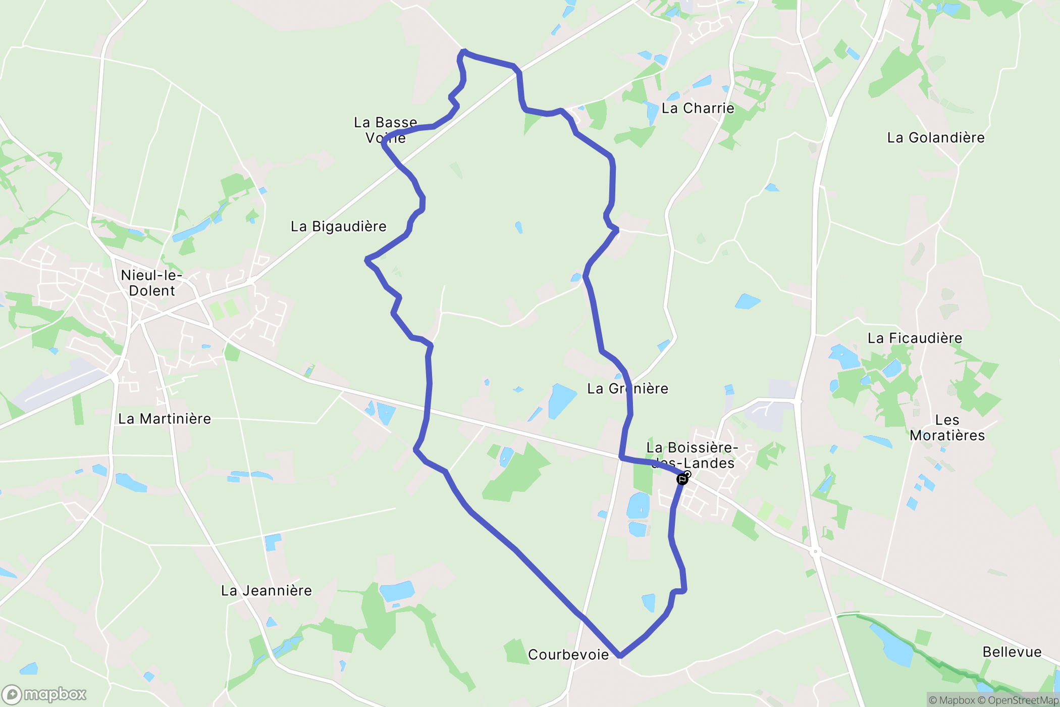 La Boissière-des-Landes : carte du parcours de randonnée - France