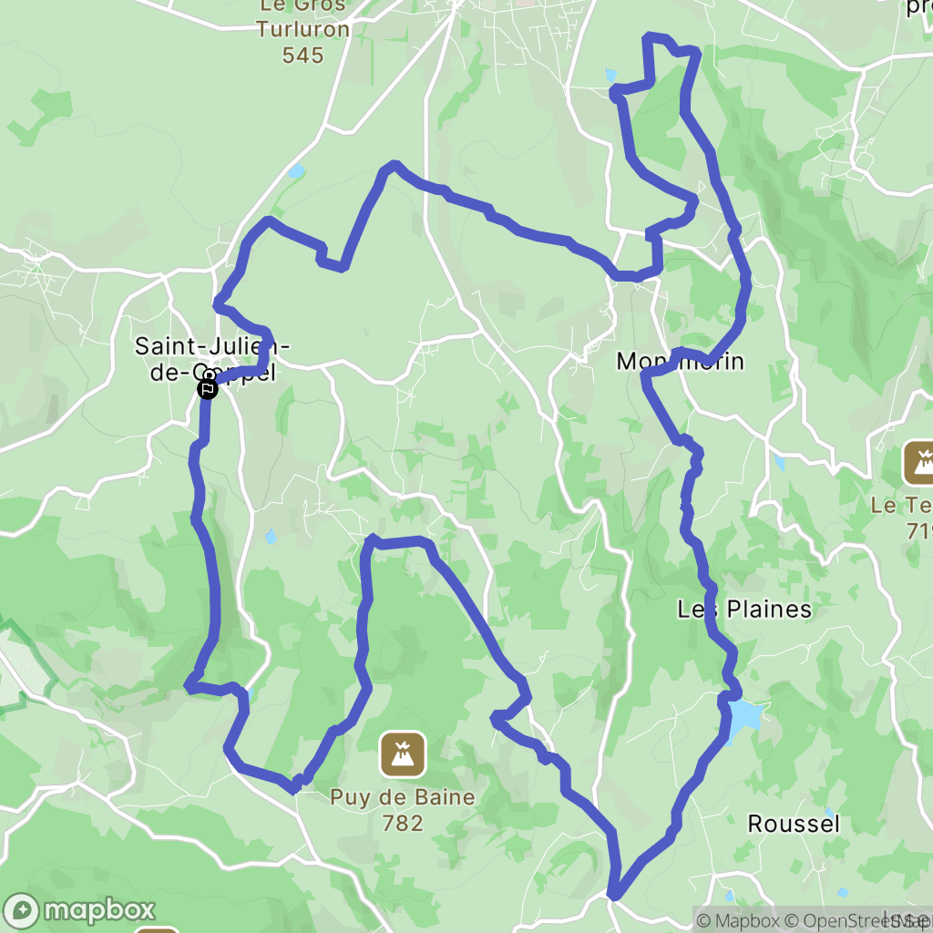 Saint-Julien-de-Coppel : carte du parcours de randonnée - France