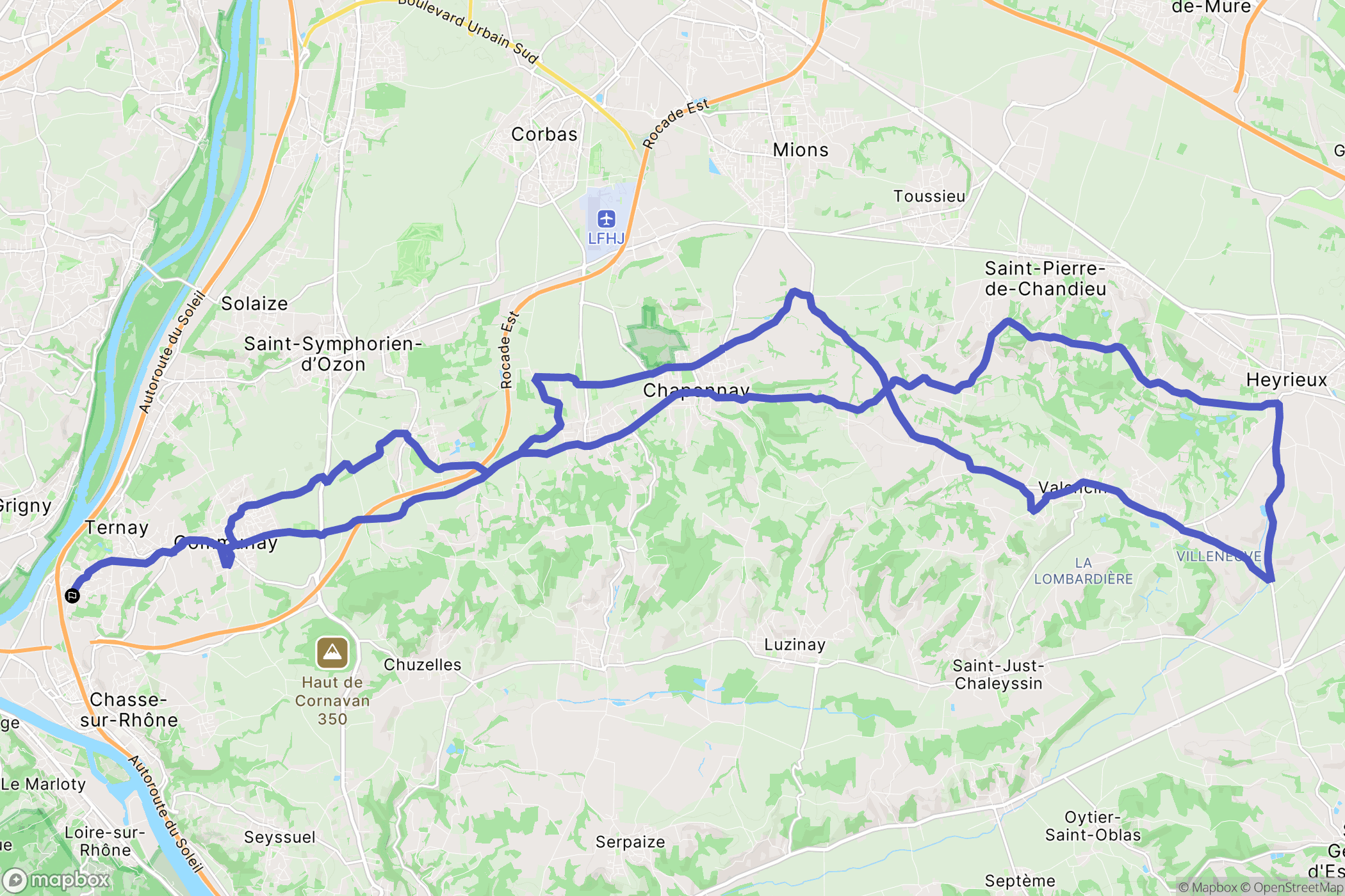 Ternay : carte du parcours de randonnée - France