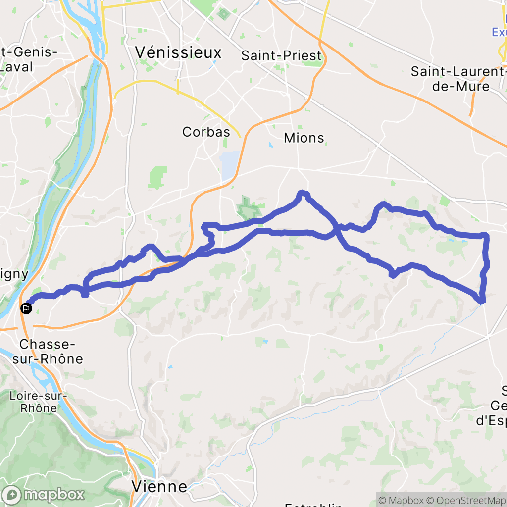 Ternay : carte du parcours de randonnée - France