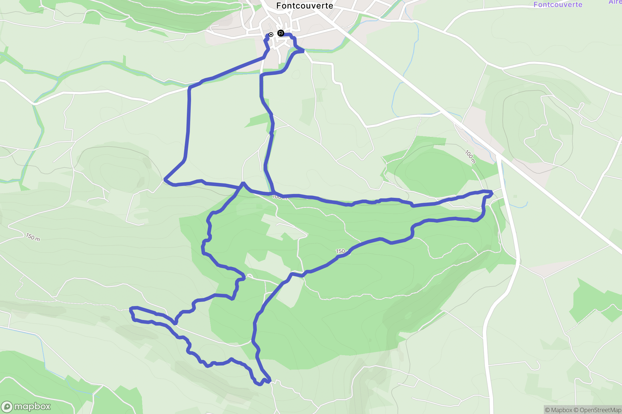 Fontcouverte : carte du parcours de randonnée - France
