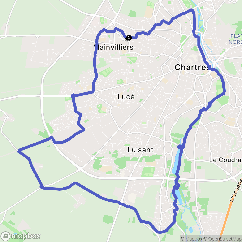 Mainvilliers : carte du parcours de randonnée - France