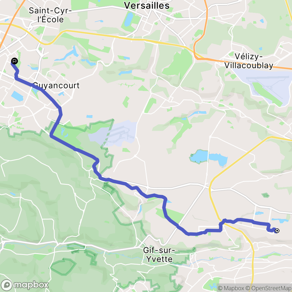 Palaiseau : carte du parcours de randonnée - France