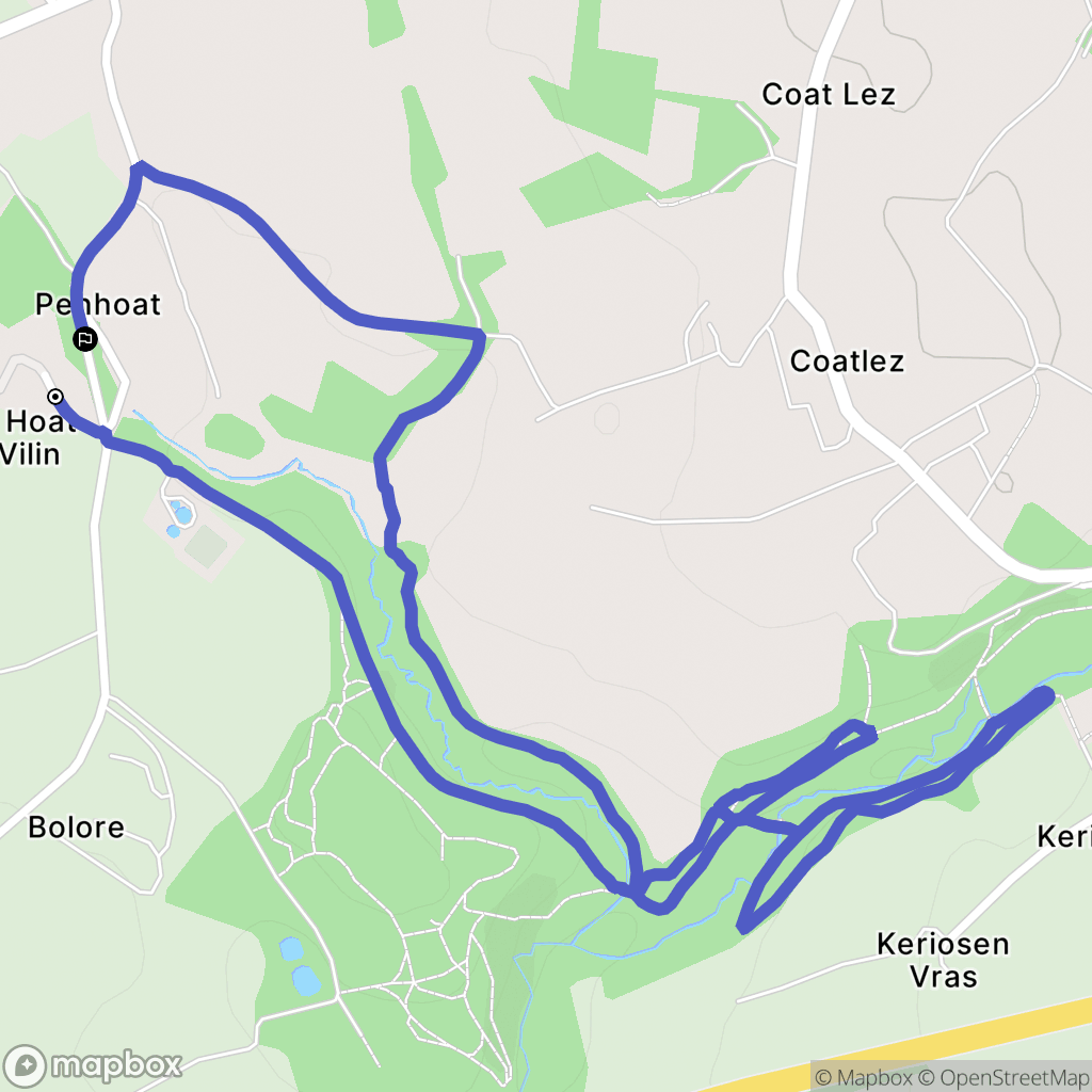 Plouédern : carte du parcours de randonnée - France