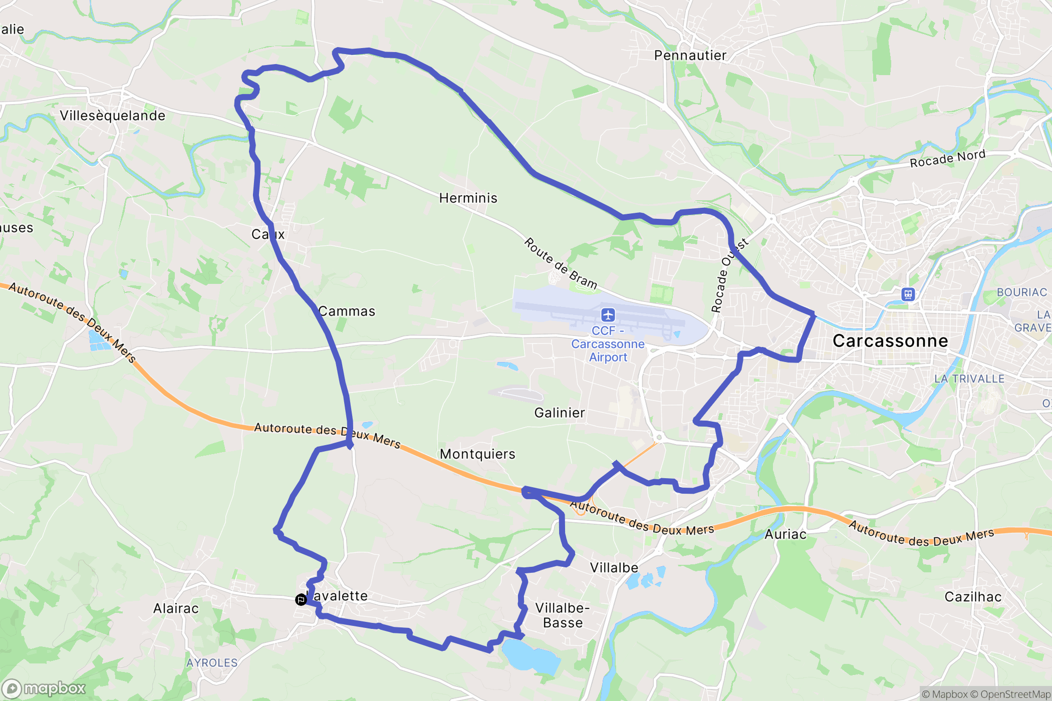 Lavalette : carte du parcours de randonnée - France