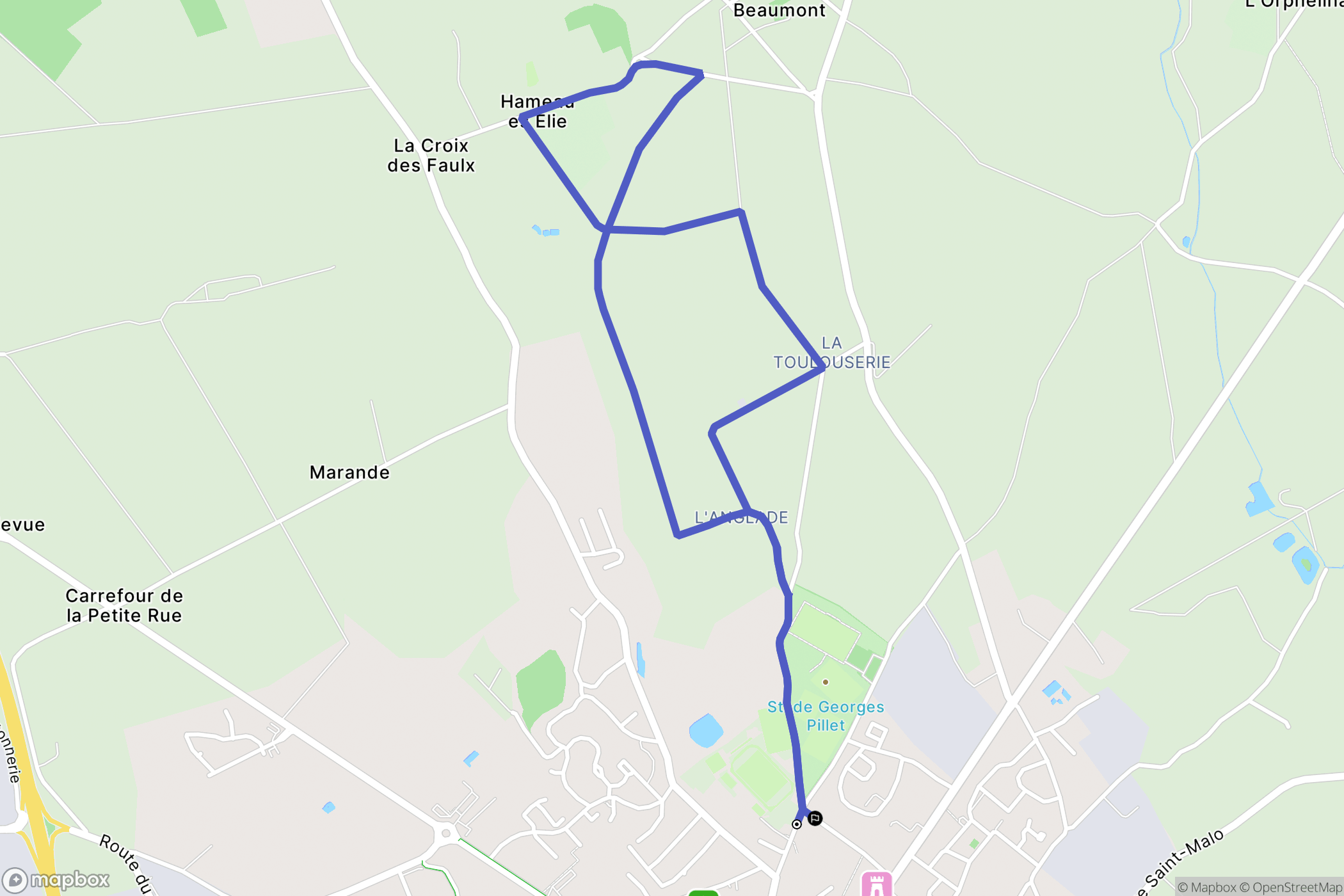 Valognes : carte du parcours de randonnée - France