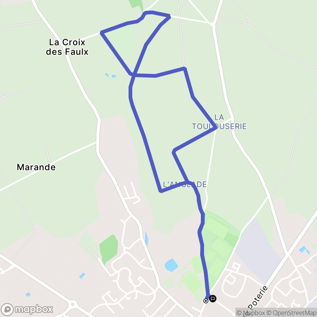 Valognes : carte du parcours de randonnée - France