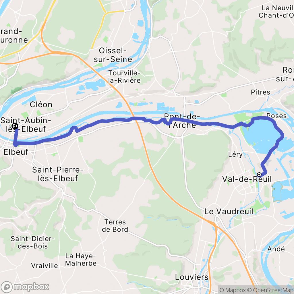 Val-de-Reuil : carte du parcours de randonnée - France