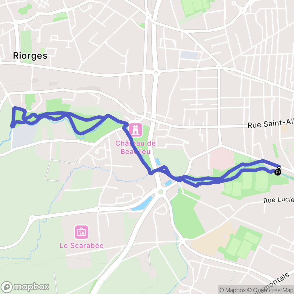Roanne : carte du parcours de randonnée - France