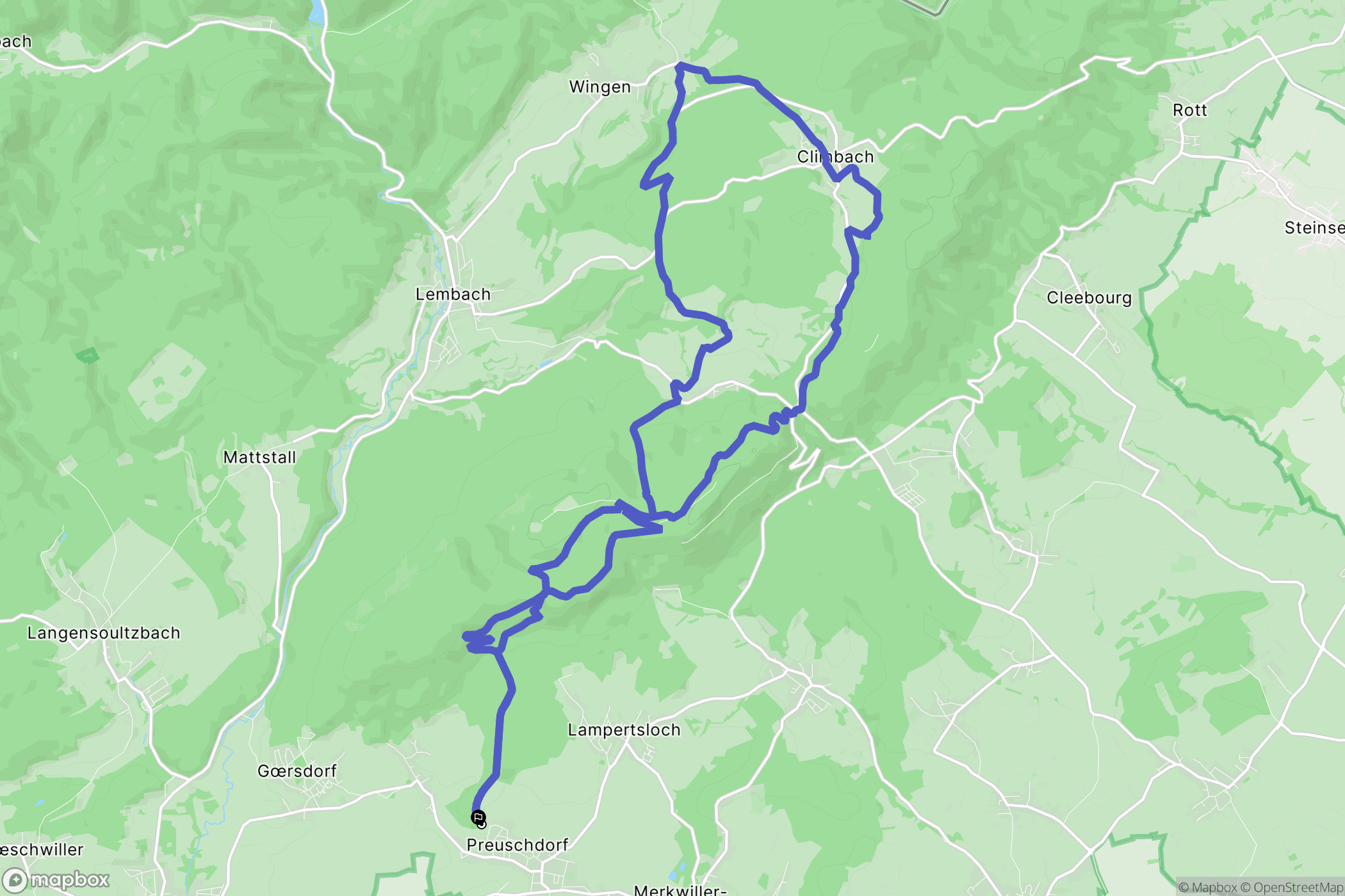 Preuschdorf : carte du parcours de randonnée - France